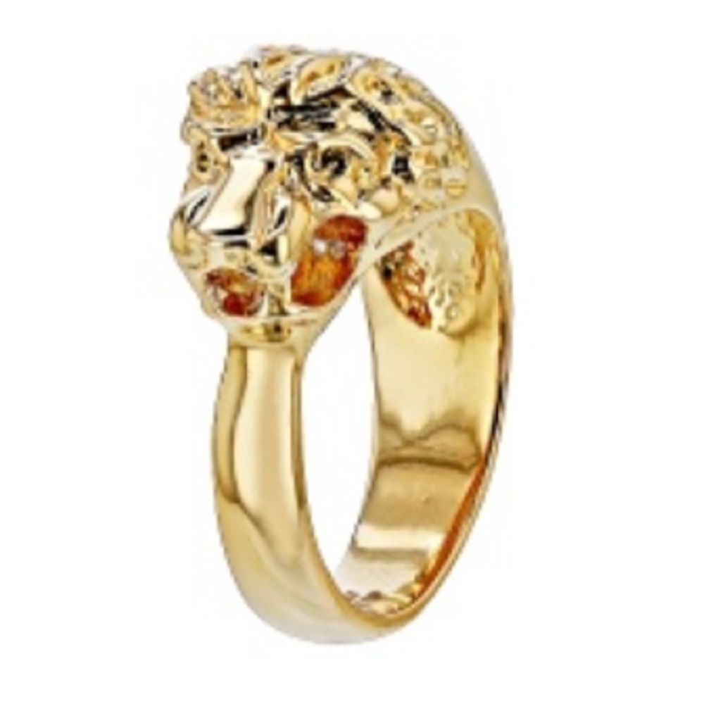 MODA AL MASSIMO 18K YELLOW GOLD OVER BRONZE LION RING